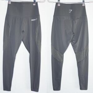 Gymshark High Rise Fusion V2 Slate Mesh Insert Full Length Athletic Leggings XS